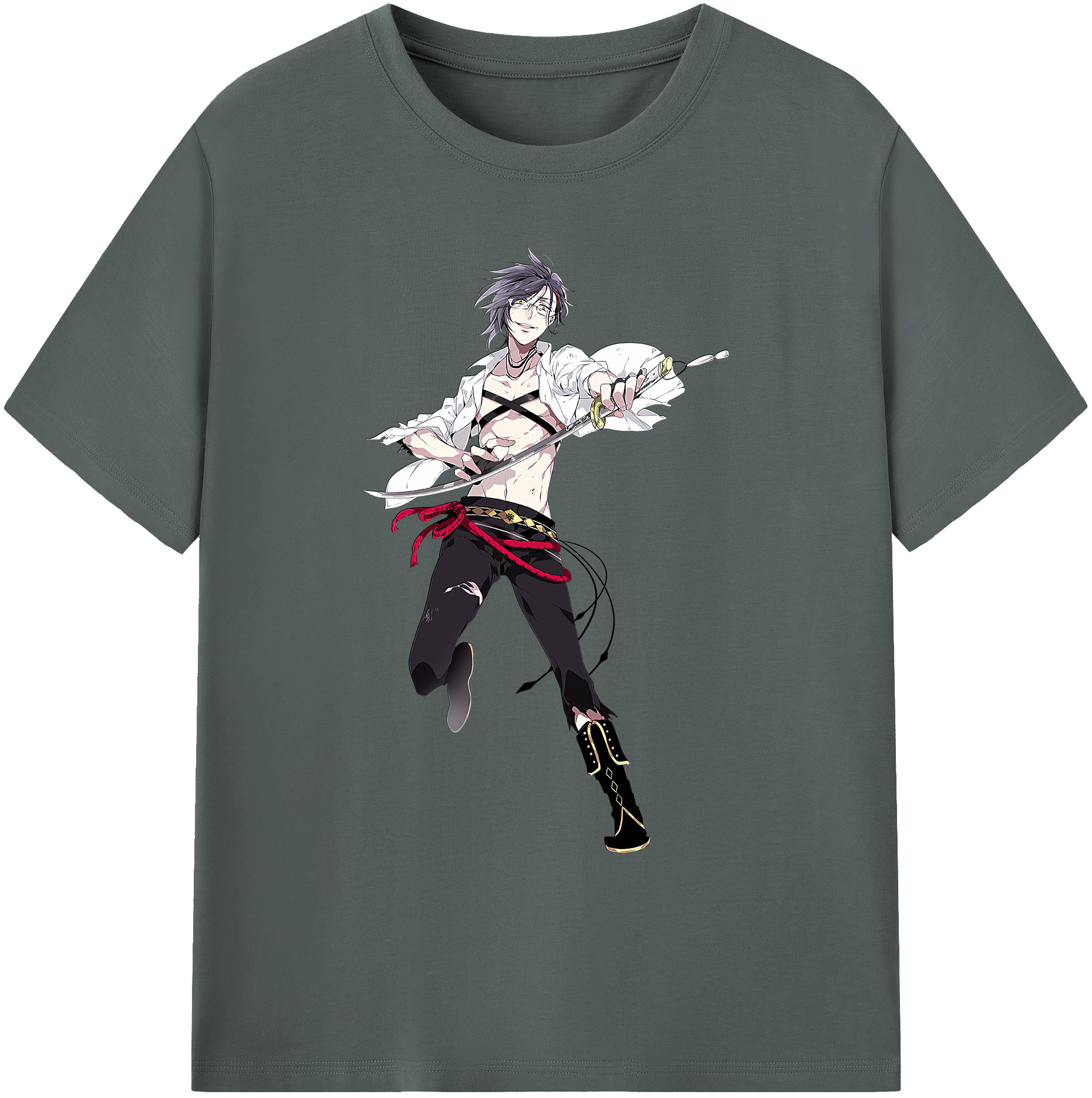 （画像用） 刀剣乱舞 Touken Ranbu 綿100％ メンズ半袖Tシャツ｜肌触りやわらか＆通気性